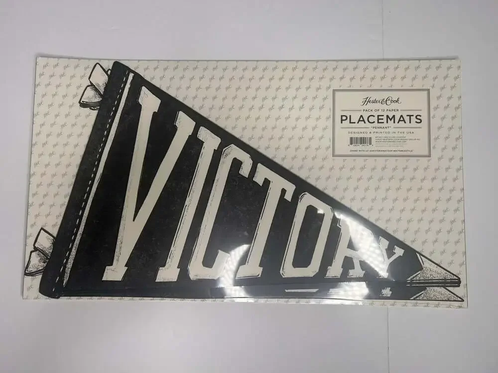 Hester & Cook Victory Pennant Paper Placemats Set Of 12